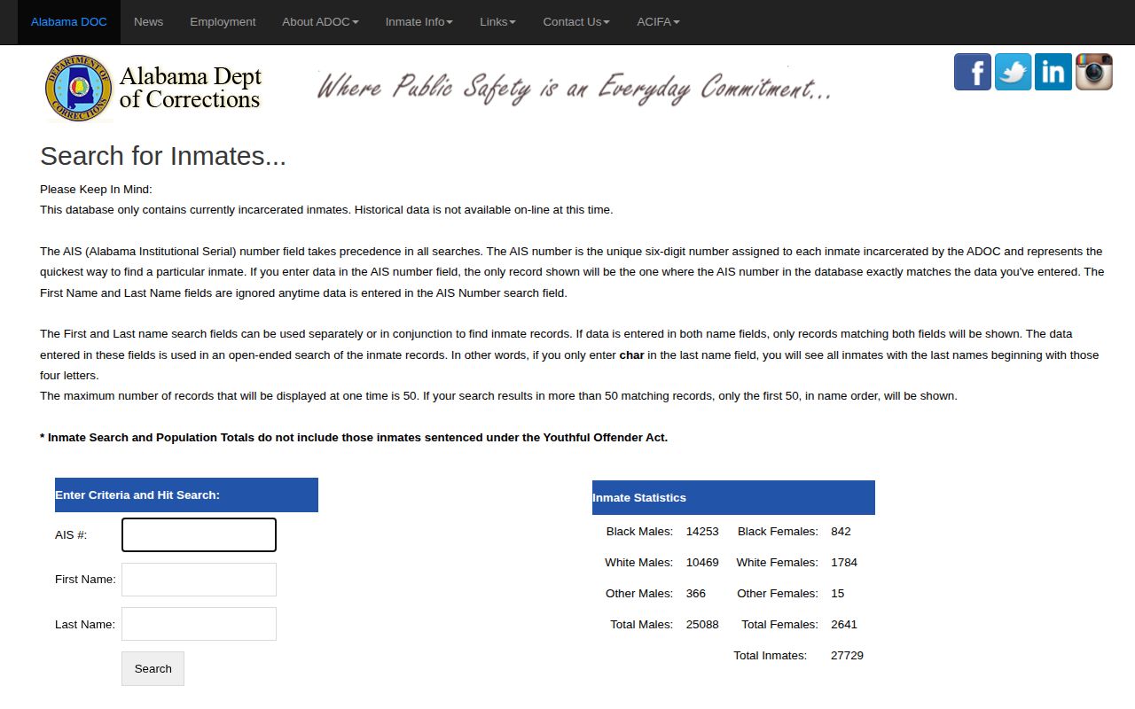 ADOC offender search for Chilton County state-prison release lookup