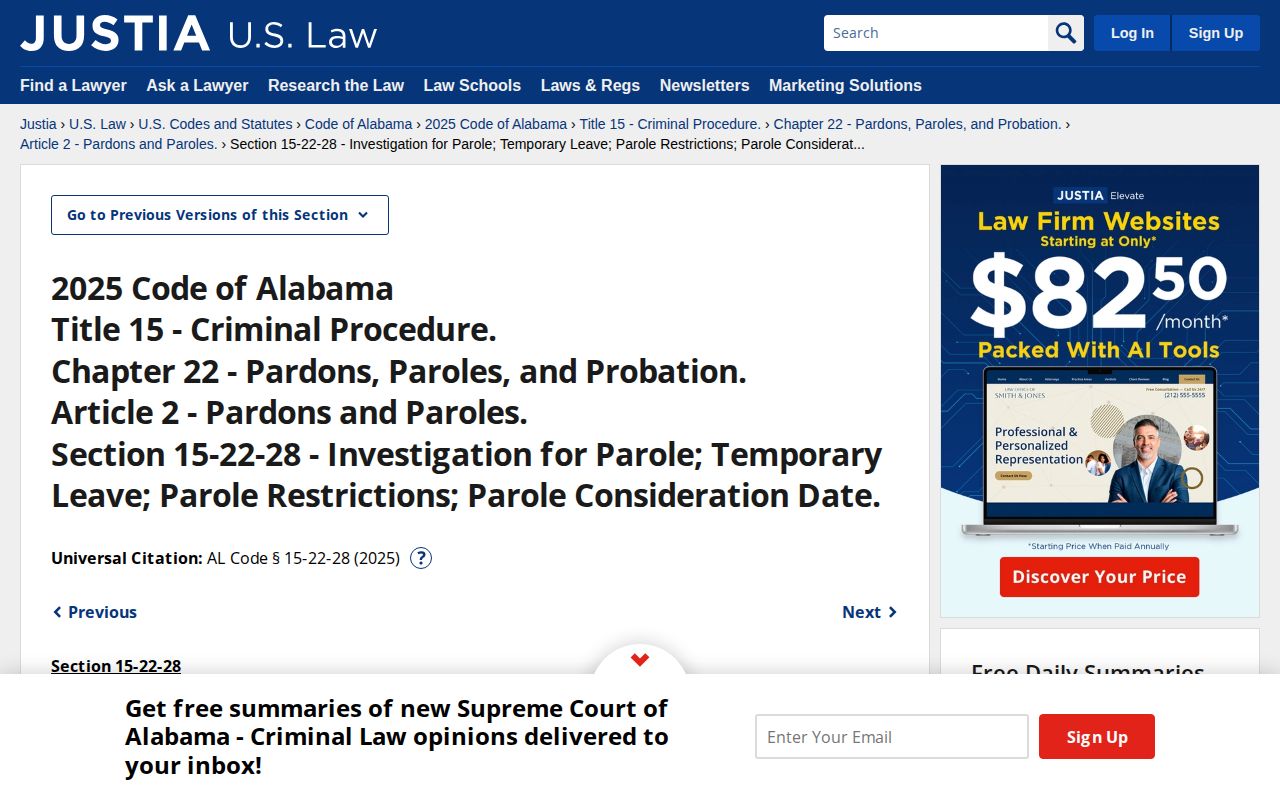 Chilton County projected release date parole consideration statute