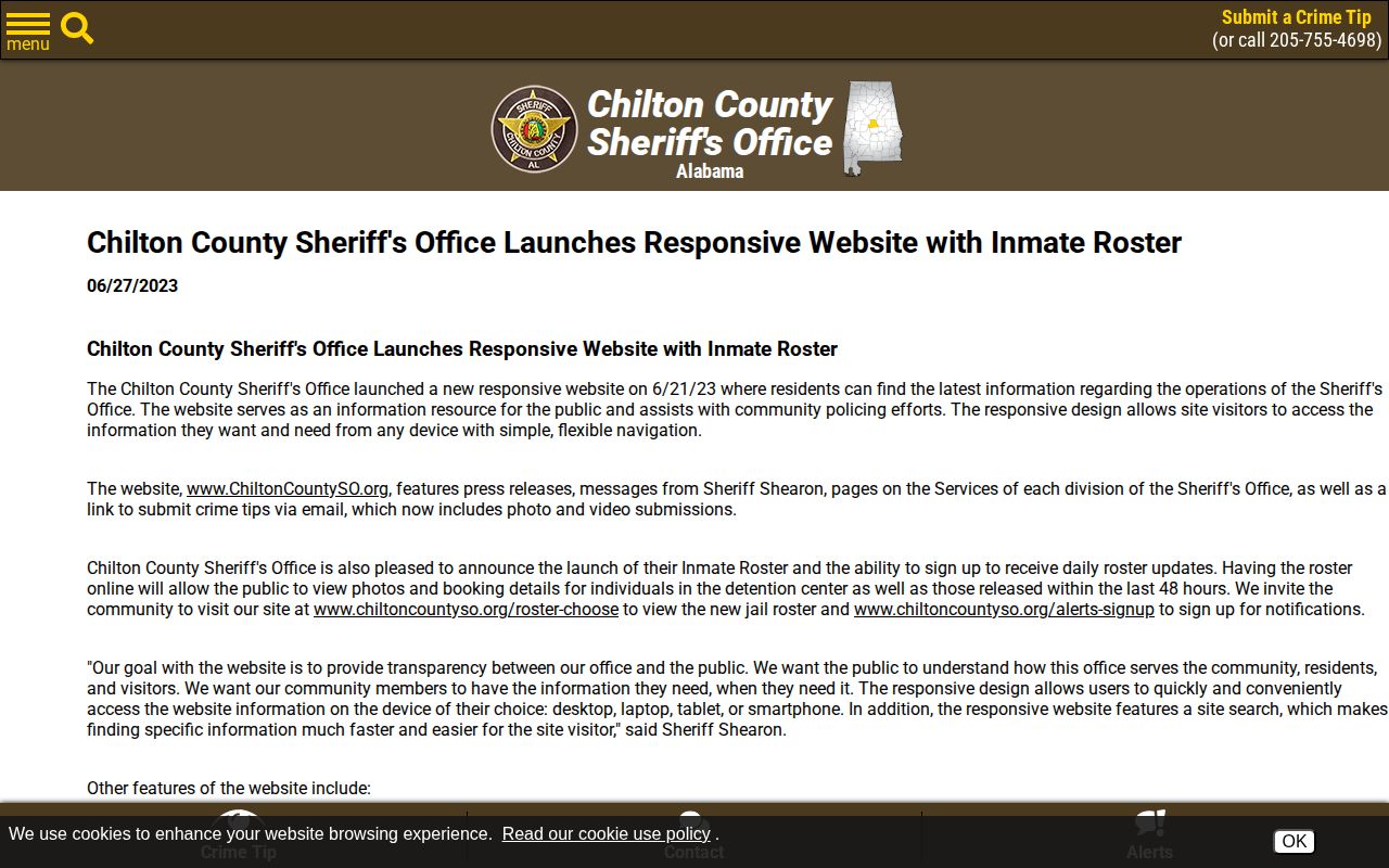 Chilton County 72 hour release list research source confirming the 48 hour sheriff roster window