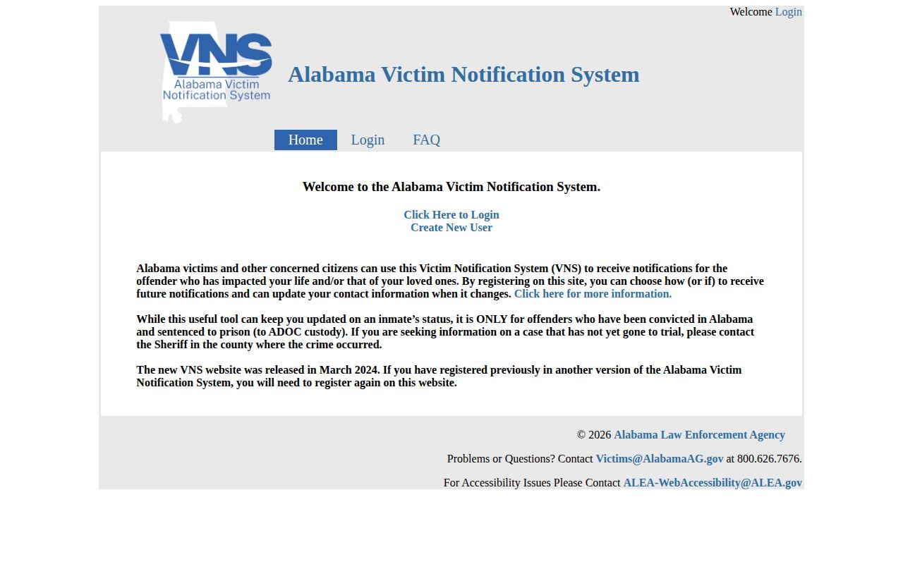 Chilton County Alabama VNS release notification coverage
